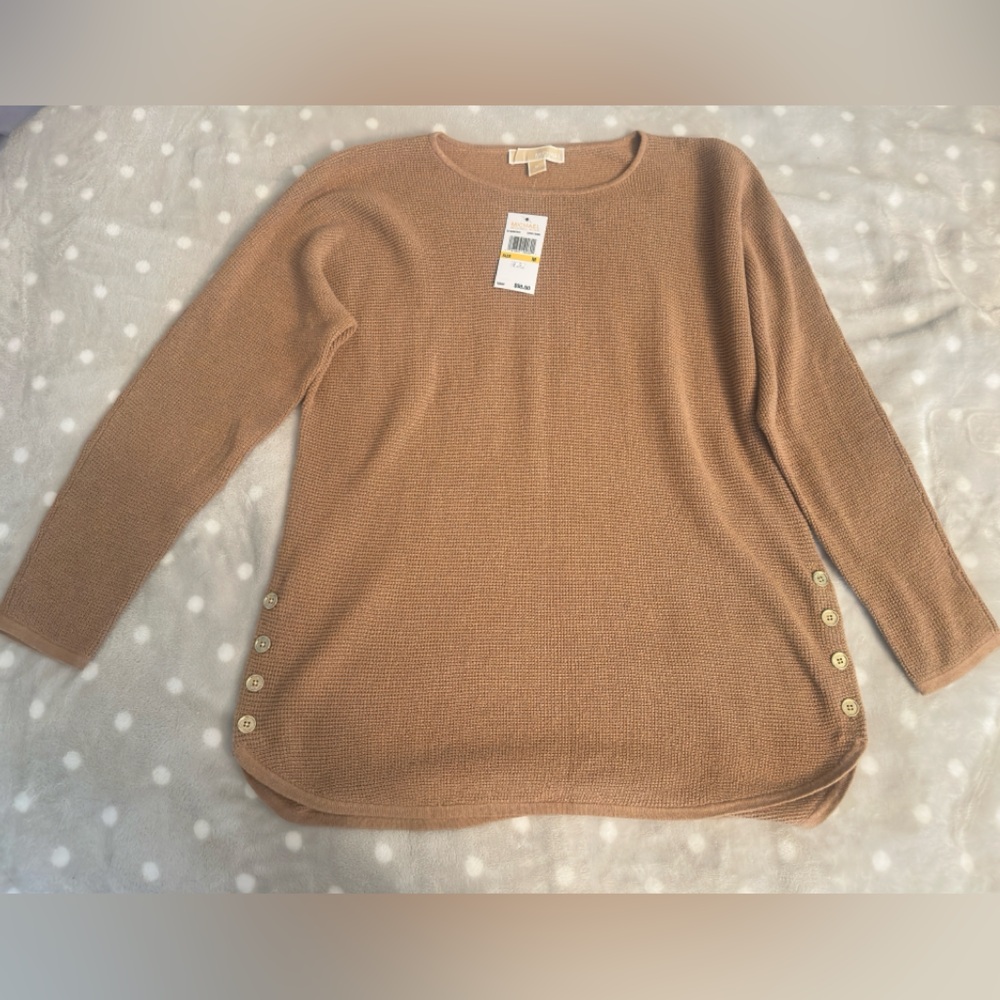 Michael Kors Tan Sweater with Button Accents